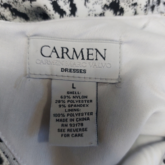 CARMEN Carmen Marc Volvo Black and  White Dress Size Large - Picture 9 of 12